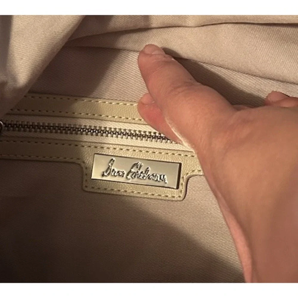 Sam Edelman Tori Tote Ivory Sequin Bag Beachy Boho Woven Drawstring Closure - Picture 6 of 11